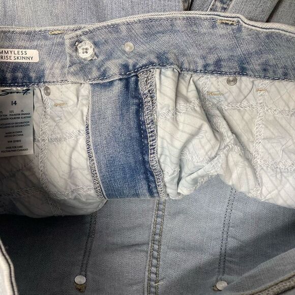 SEVEN7 Women’s Distressed High Rise Skinny Slimming Control‎ Jeans Size 14 Blue - Picture 8 of 11